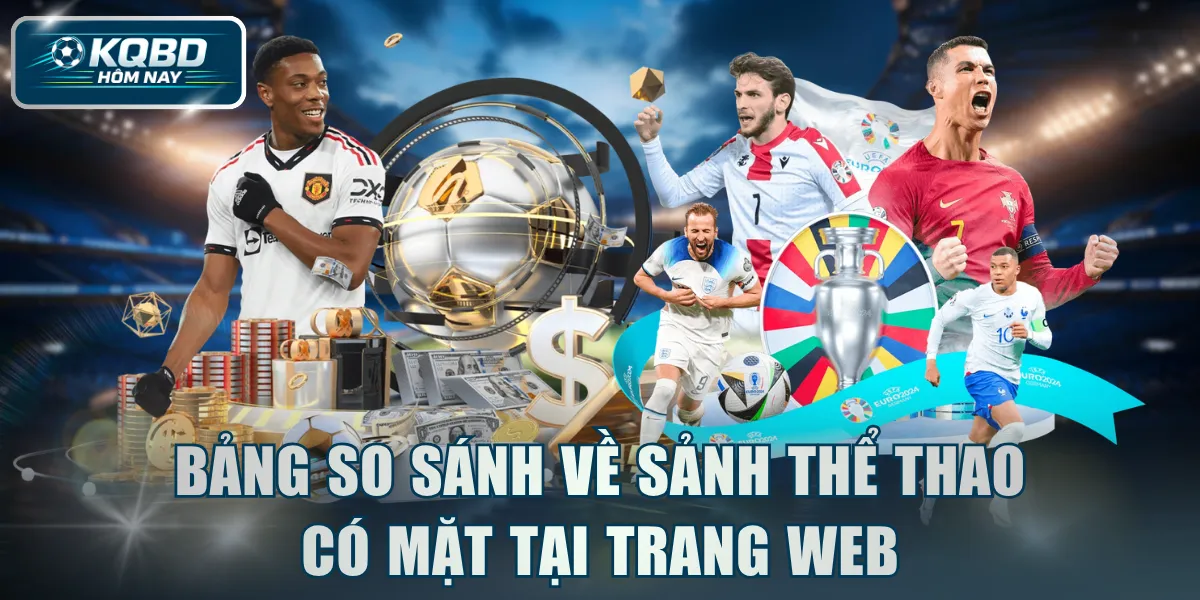 Bảng so sánh về sảnh thể thao có mặt tại trang web