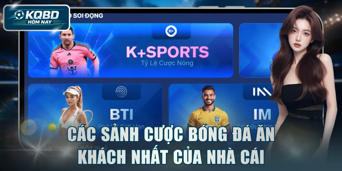 Các sảnh cược bóng đá ăn khách nhất của nhà cái