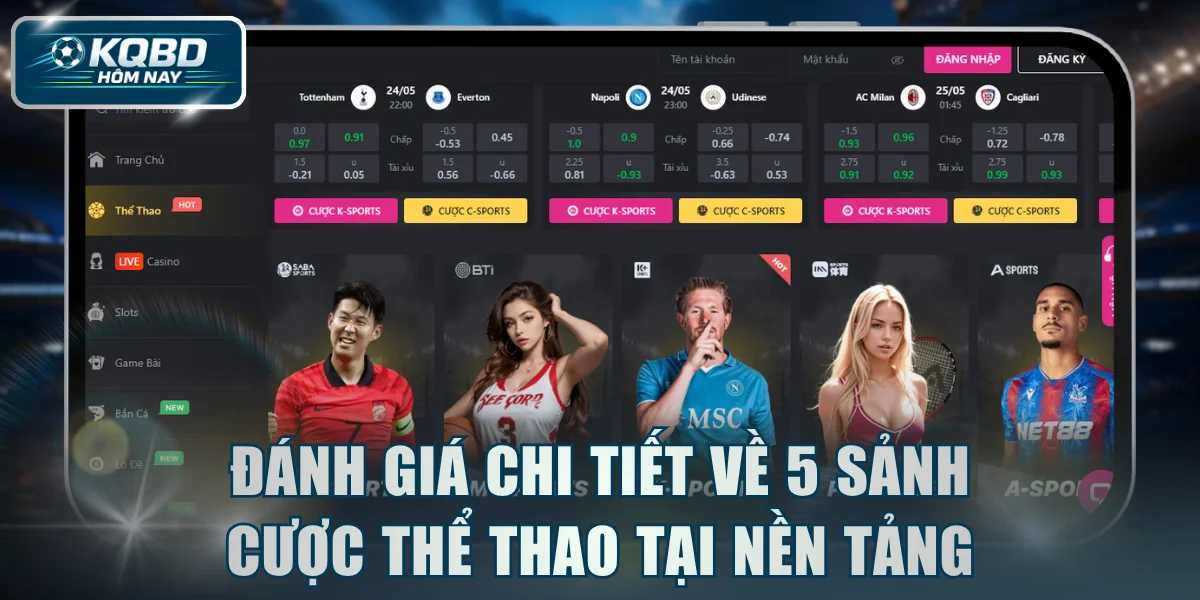 Đánh giá chi tiết về 5 sảnh cược thể thao tại nền tảng