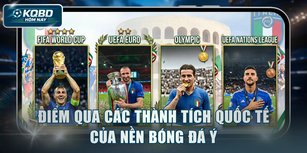 Điểm qua các thành tích quốc tế của nền bóng đá Ý