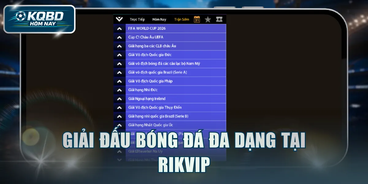 Giải đấu bóng đá đa dạng tại RIKVIP