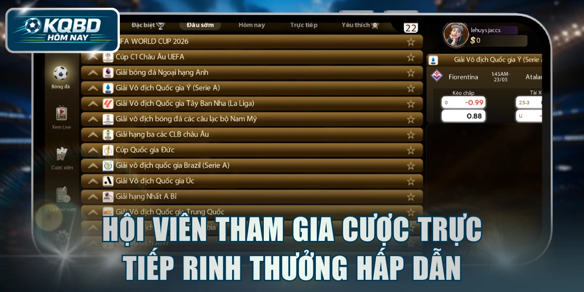 Hội viên tham gia cược trực tiếp rinh thưởng hấp dẫn
