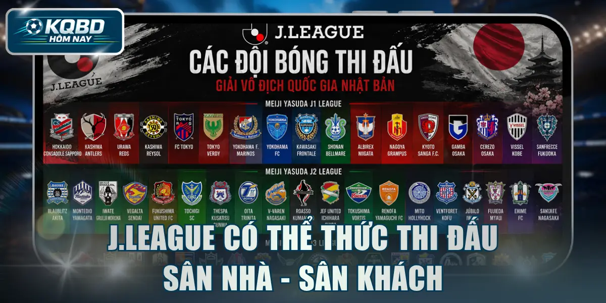 J.League có thể thức thi đấu sân nhà - sân khách
